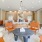 dining area with seating and bright lighting