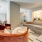 lounge area with modern decor and ample seating