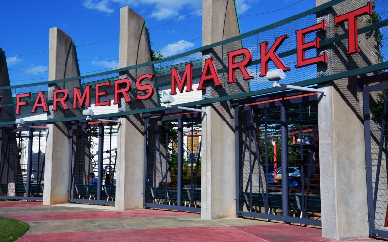 signage of the local farmers market
